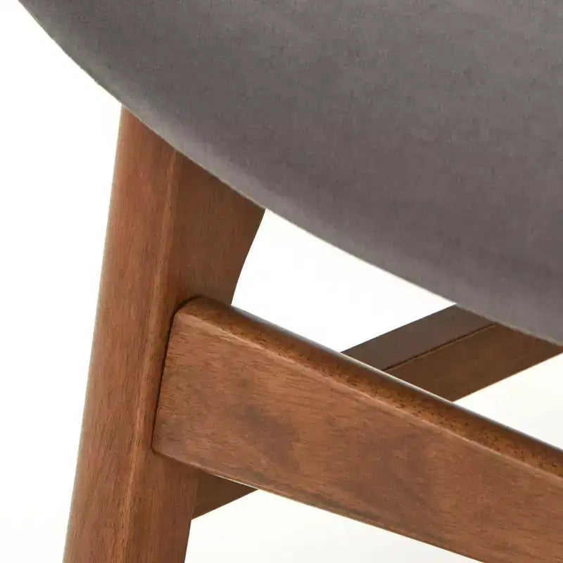 Lifestorey Sense Mid Century Modern Velvet Uplostery Lounge Chair Gray: Velvet Upholstery, Mid-century Design, Rubberwood Legs