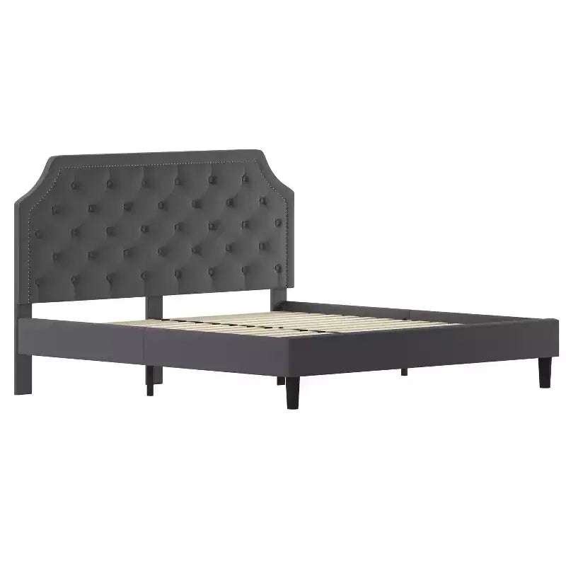 Flash Furniture Brighton Arched Tufted Upholstered Platform Bed