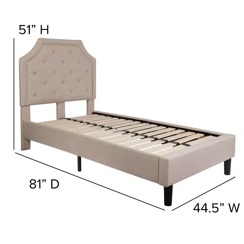 Flash Furniture Brighton Arched Tufted Upholstered Platform Bed