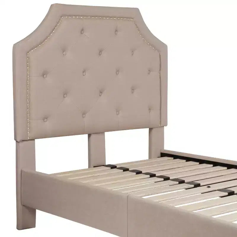 Flash Furniture Brighton Arched Tufted Upholstered Platform Bed