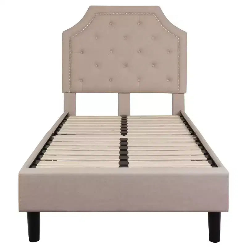 Flash Furniture Brighton Arched Tufted Upholstered Platform Bed