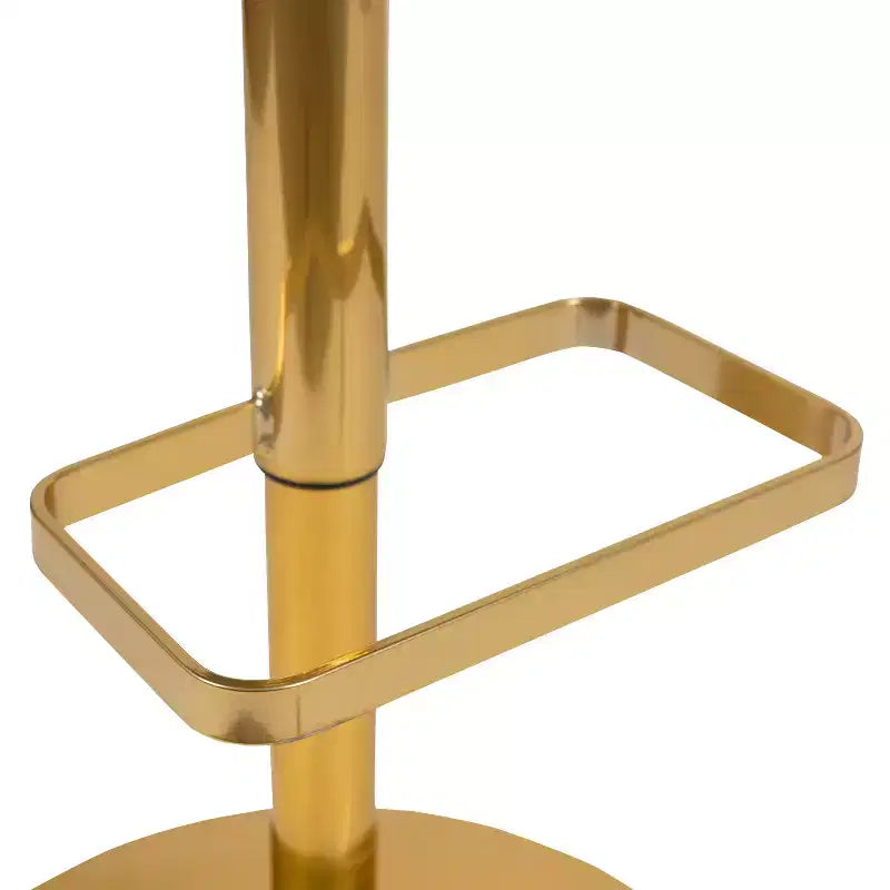 Emma and Oliver Shae Contemporary Upholstered Adjustable Height Barstool with Rounded, Cutout Mid-Back and Pedestal Base